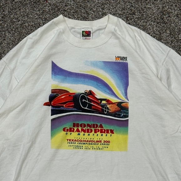 Vintage 1998 Honda Grand Prix Monterey Laguna Seca T-Shirt Mens XL White Racing